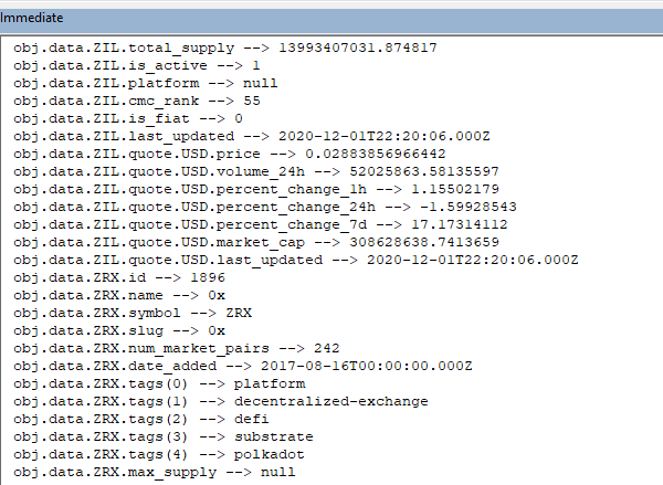 excel vba shipit json